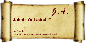 Jakab Ariadné névjegykártya
